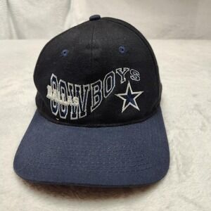 Vintage Dallas Cowboys Hat Cap Snap Back Men One Size Black NFL Game Day Pearson